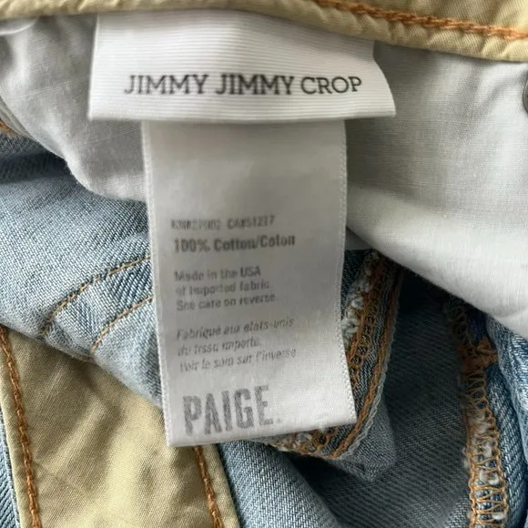 NWT Paige Jimmy Jimmy Crop Light Wash Jeans Size 30