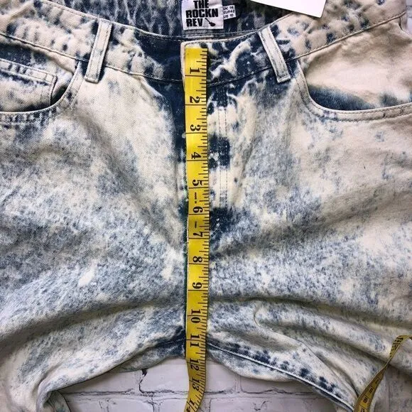 NWT womens size 10 the rockn rev acid wash cropped high waist mom jeans