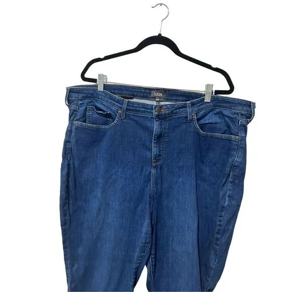 NYDJ Lift Tuck Technology Stretch Cropped Jeans Blue Denim Medium Wash Size 22W
