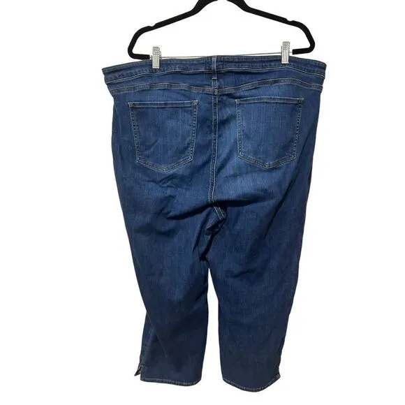 NYDJ Lift Tuck Technology Stretch Cropped Jeans Blue Denim Medium Wash Size 22W