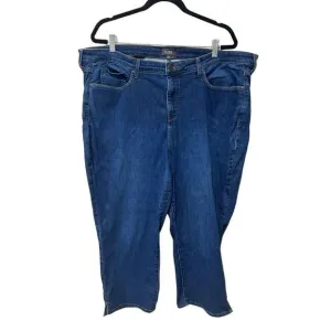 NYDJ Lift Tuck Technology Stretch Cropped Jeans Blue Denim Medium Wash Size 22W