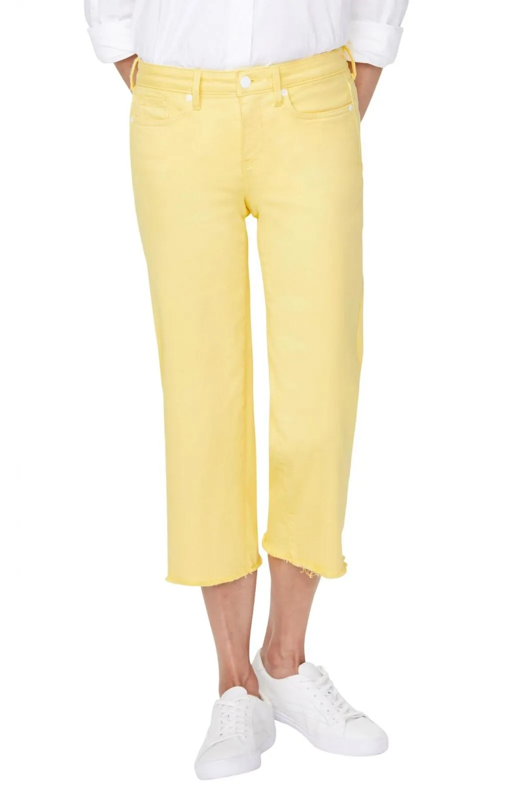 NYDJ Womens Wide-Leg Cropped Tummy-Control Jeans MFOZCP2919 Yellow 0