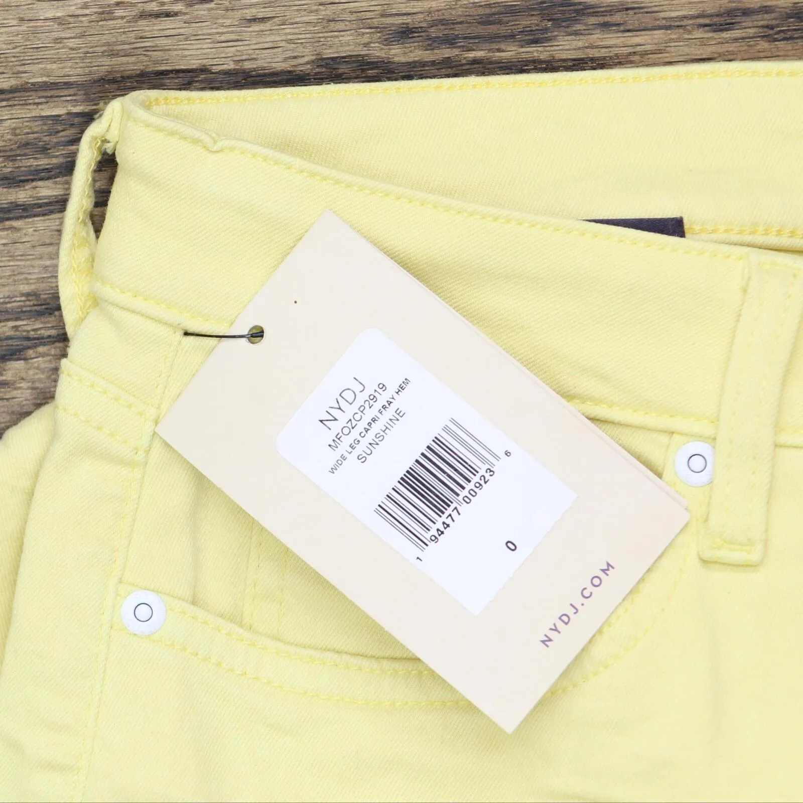 NYDJ Womens Wide-Leg Cropped Tummy-Control Jeans MFOZCP2919 Yellow 0