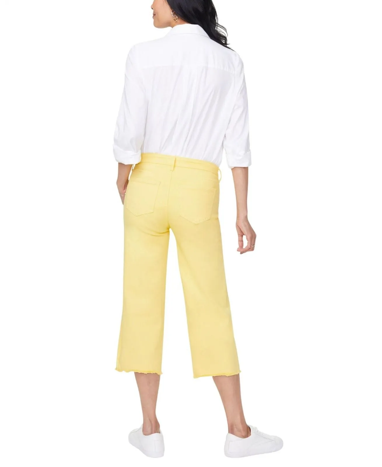 NYDJ Womens Wide-Leg Cropped Tummy-Control Jeans MFOZCP2919 Yellow 0