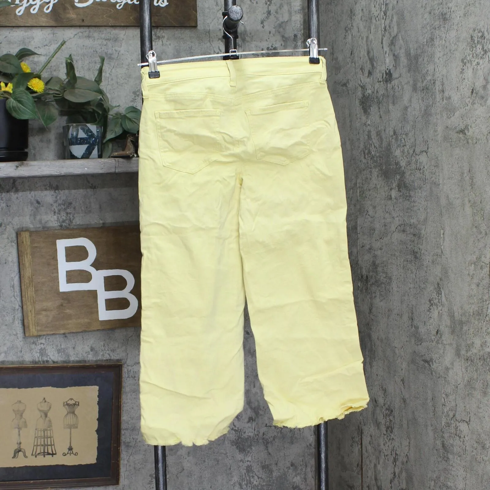 NYDJ Womens Wide-Leg Cropped Tummy-Control Jeans MFOZCP2919 Yellow 0