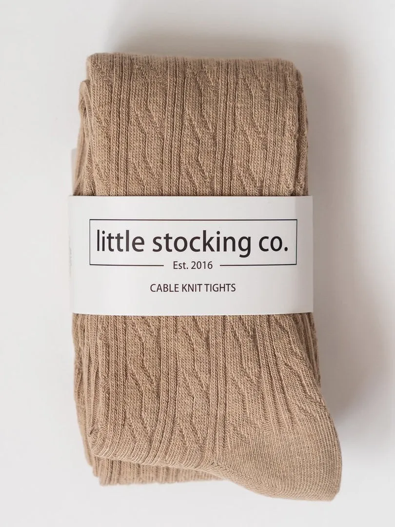 Oat Cable Knit Tights