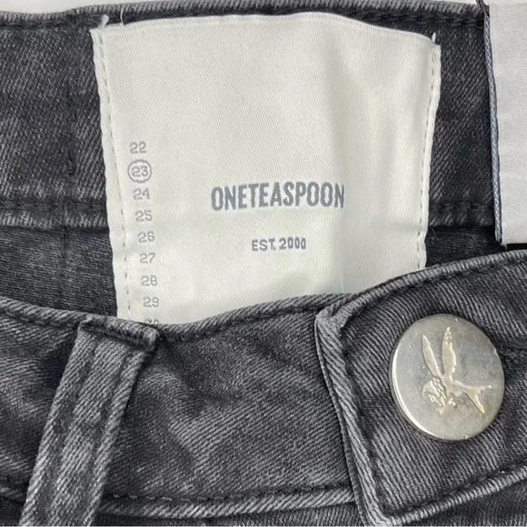 One teaspoon Cotton Black denim jean wash Swan 2020 Mini Skirt- size 23