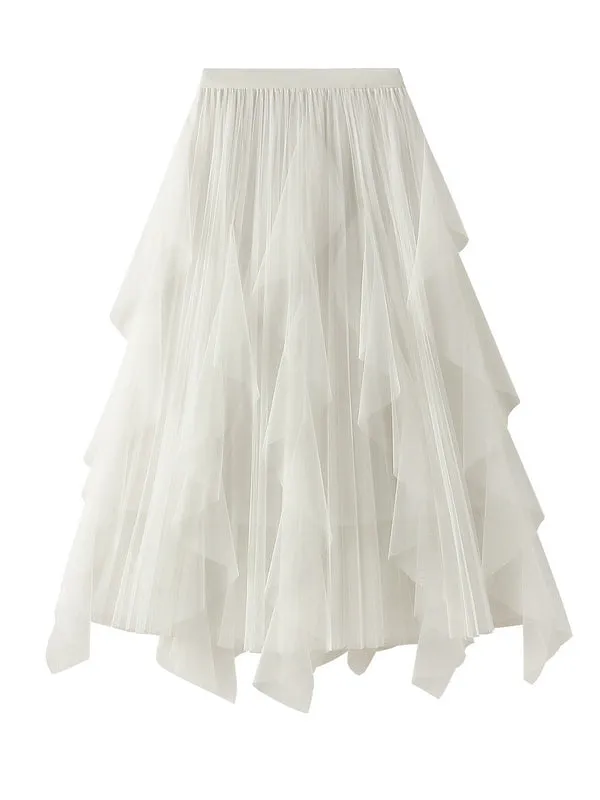 Original Stylish 7 Colors Falbala Gauze Skirt