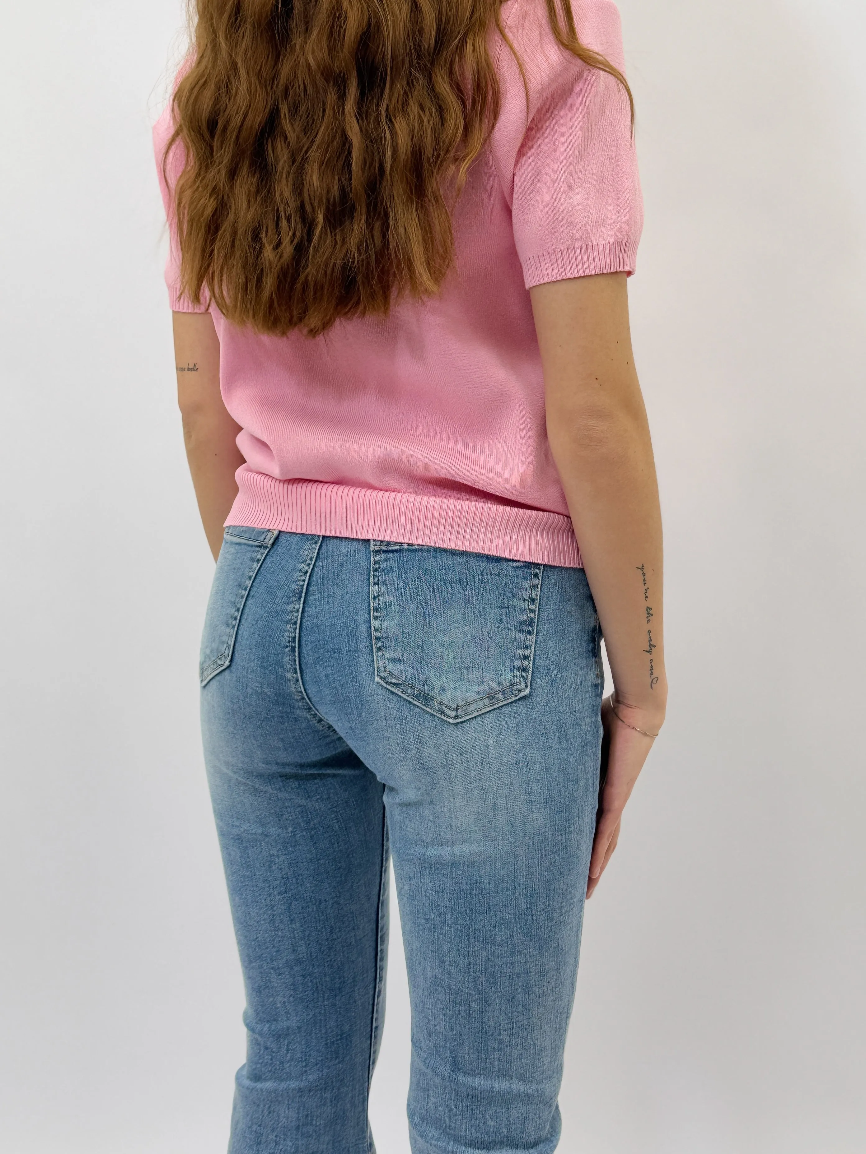 Pantaloni jeans straight fit elasticizzati