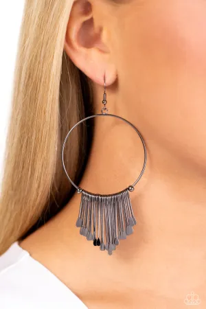 Paparazzi The Little Dipper - Black Earrings