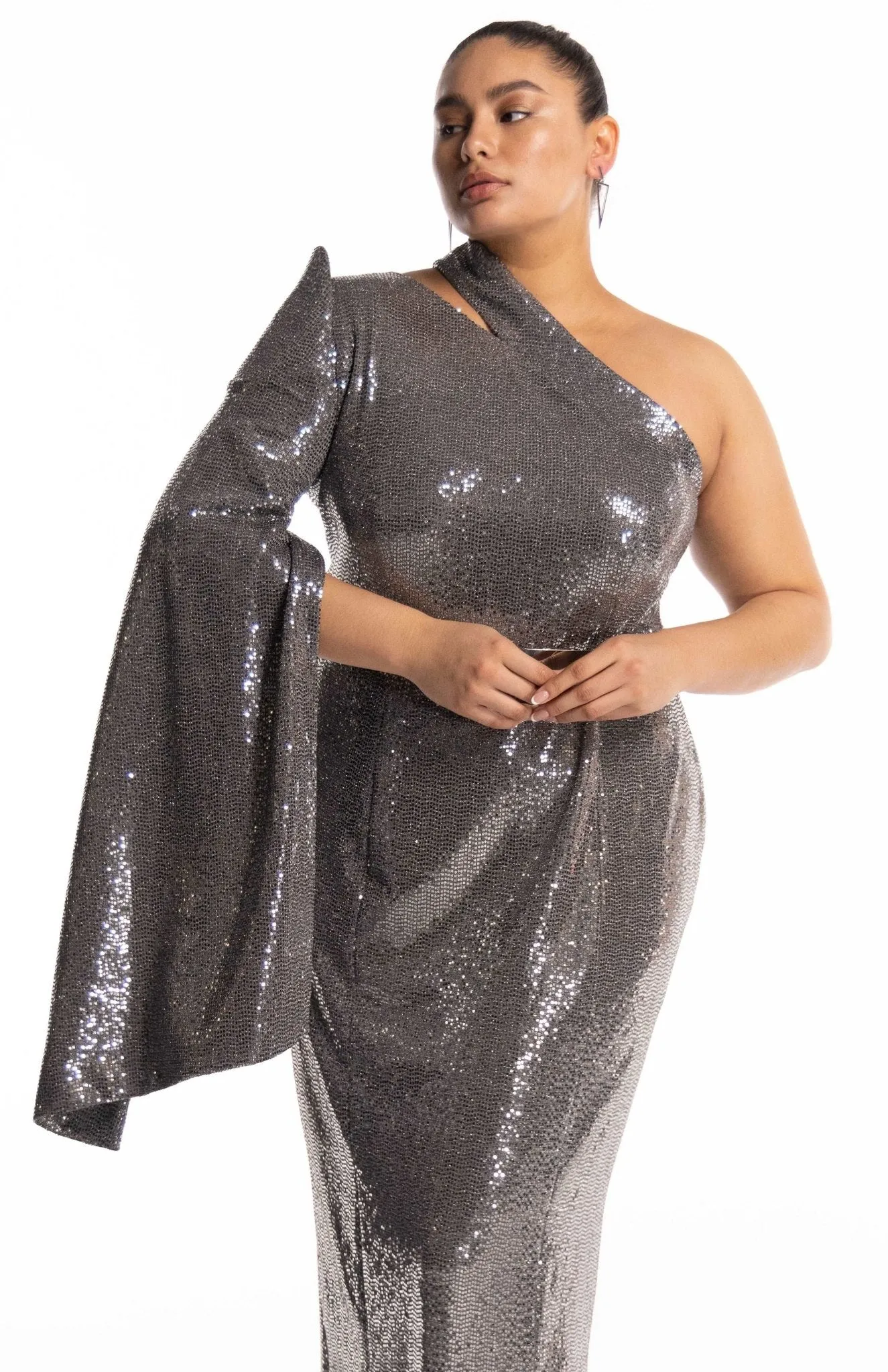 Persephone | Unforgettable Entrance: Long Curve Sequin Gown