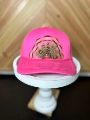 Pink Custom Feather Trucker