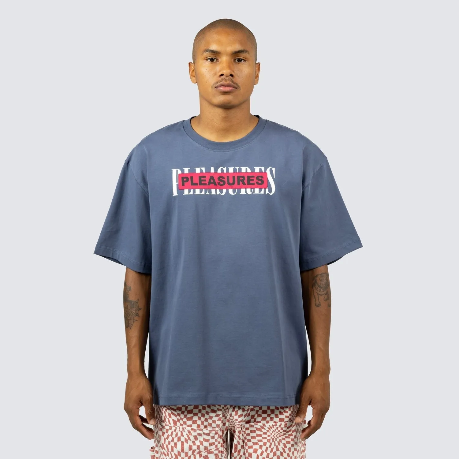 Pleasures Men Doubles Heavyweight Shirt Slate