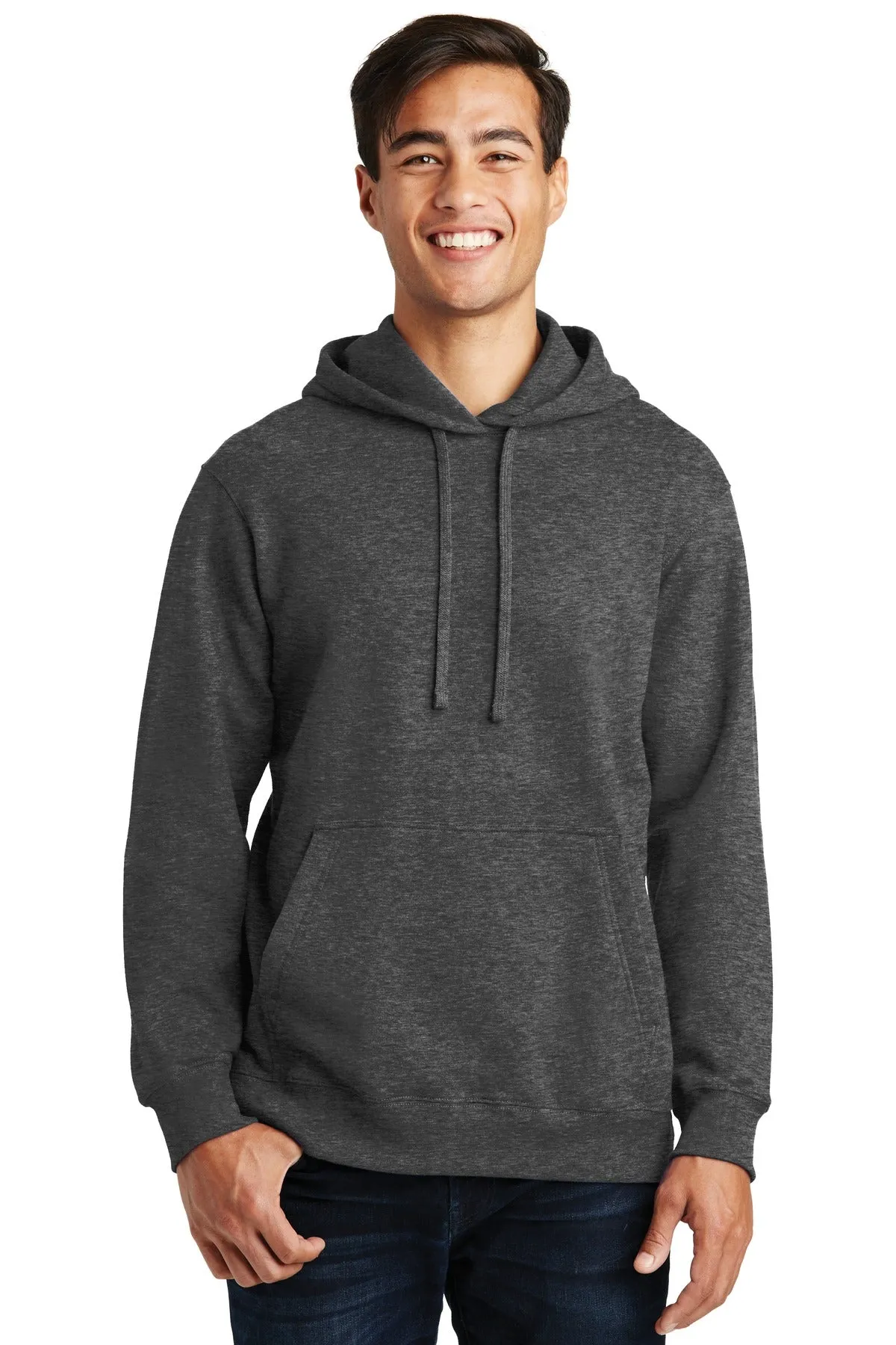 Port & Company Fan Favorite Fleece Pullover Hooded Sweatshirt. PC850H Dark Heather Grey