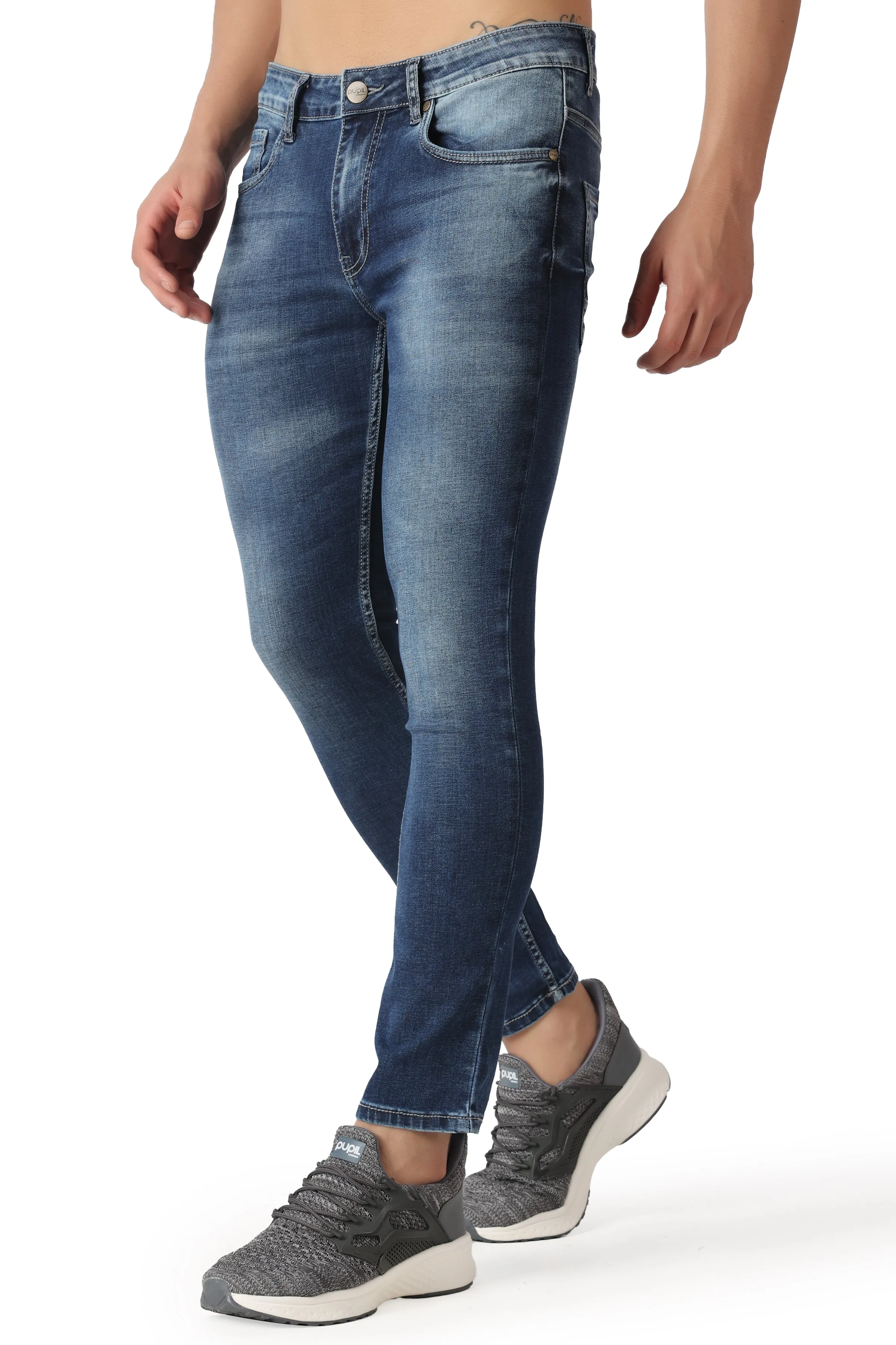 Pupil London Mid Blue Slim Fit Jeans