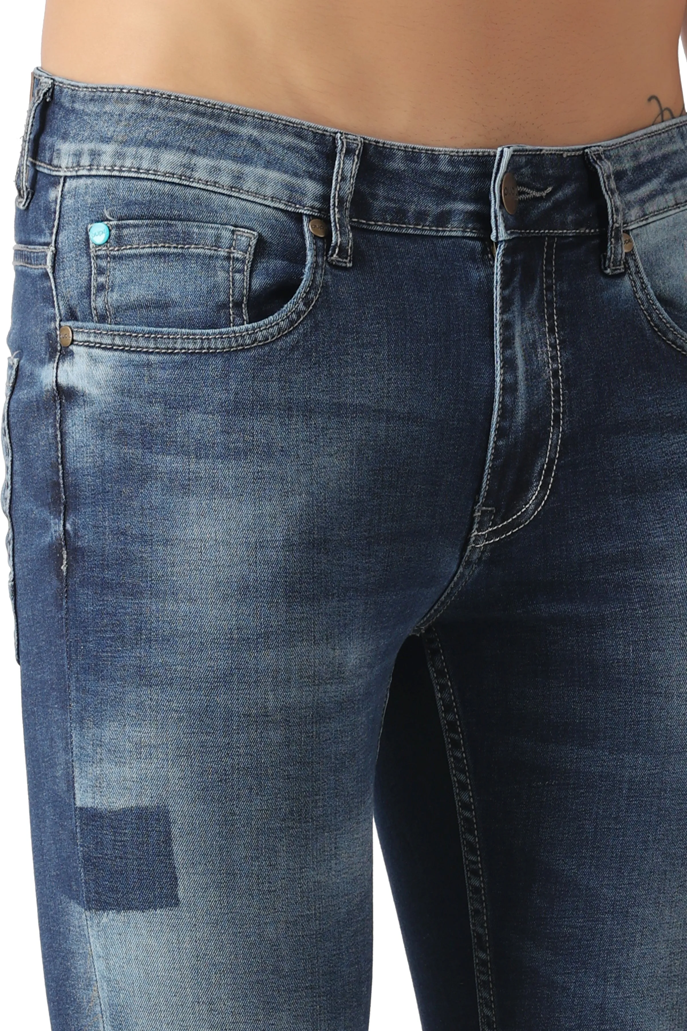 Pupil London Mid Blue Slim Fit Jeans