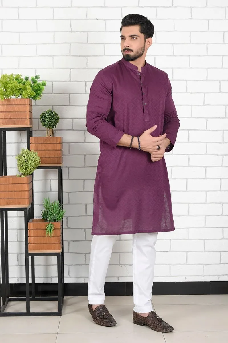 PURPLE QAFTAAN KURTA