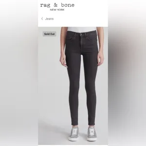 Rag &amp; Bone 10” High Rise Skinny Stretch Jeans in Inky size 28 inseam 28”