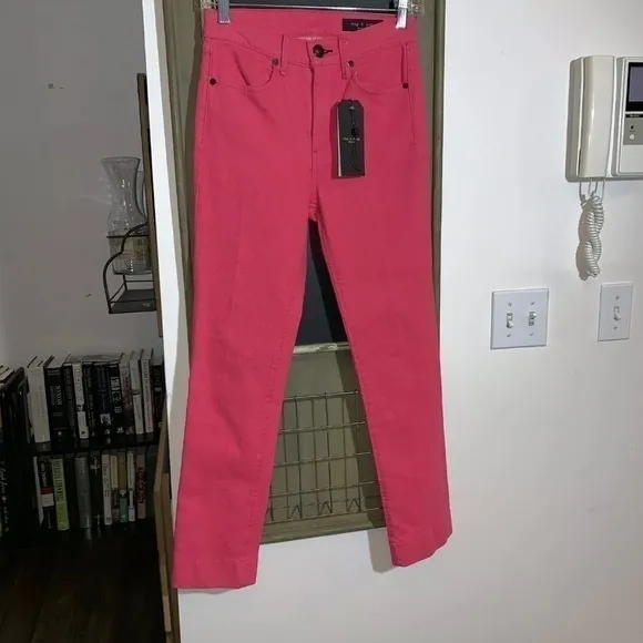 Rag &amp; Bone Pink Ankle Cigarette Jeans SIze 24