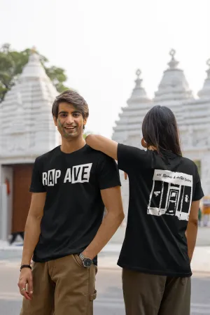 Rap Ave Cotton T-Shirt - Black