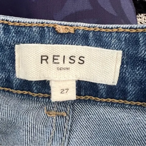 Reiss Bailey Button-Front Mid-Rise Cropped Slim Jeans