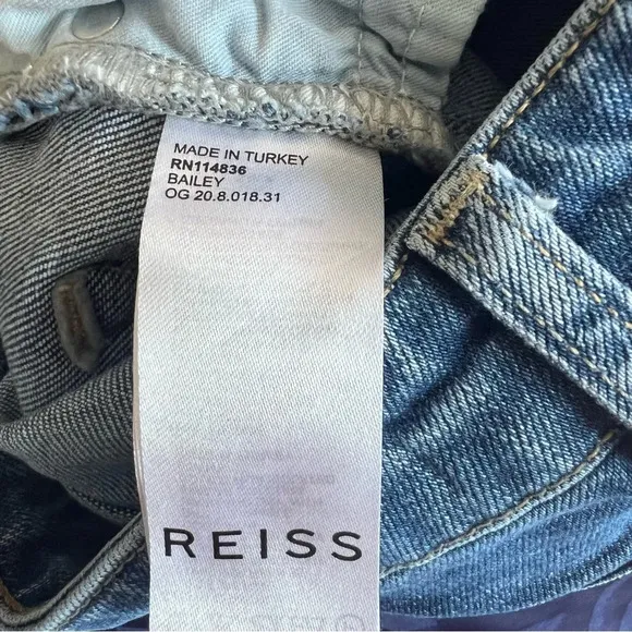Reiss Bailey Button-Front Mid-Rise Cropped Slim Jeans