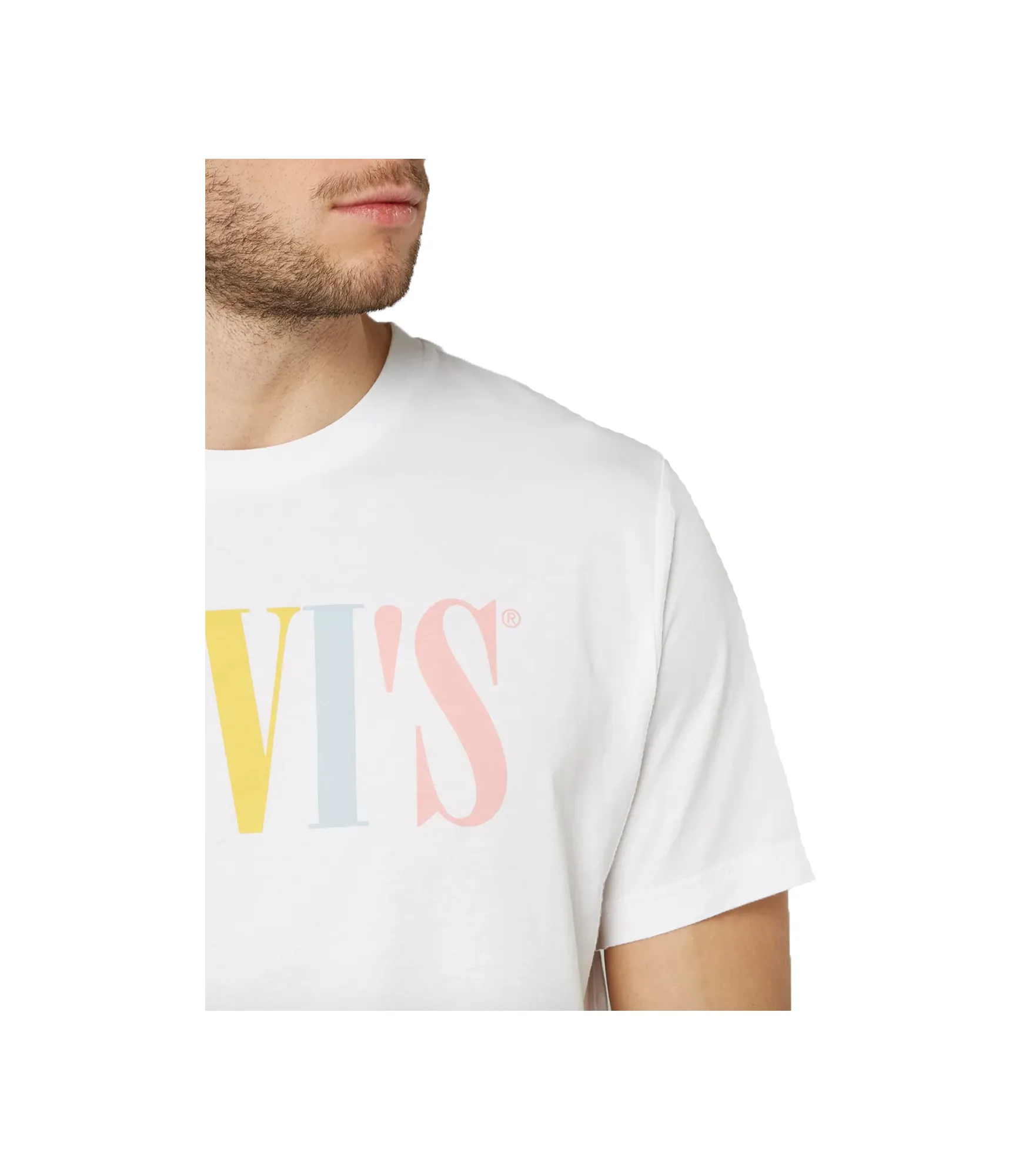 Relaxed Graphic Tee 90's Serif Logo - White