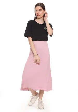 Ribbed Skirt With Slit