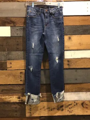 Risen Mid-rise Straight Denim