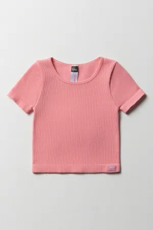 Seamless Short Sleeve T-Shirt Pink