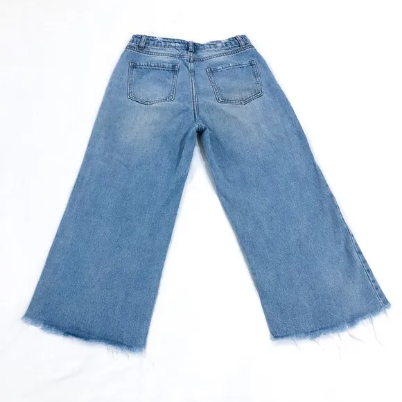 Show Me Your Mumu Indigo High Rise Cropped Wide Leg Jeans