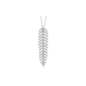 Shy Creation Diamond Feather Necklace