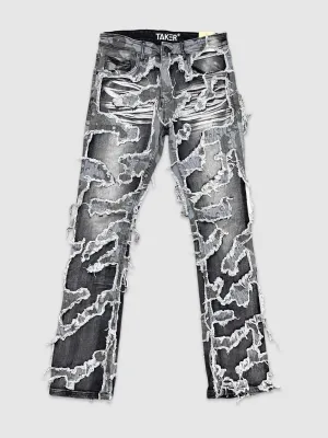 SLE-T4052-Flare Fit Fashion Denim Jeans