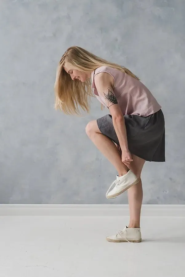 Sleeveless Linen Collar Shirt