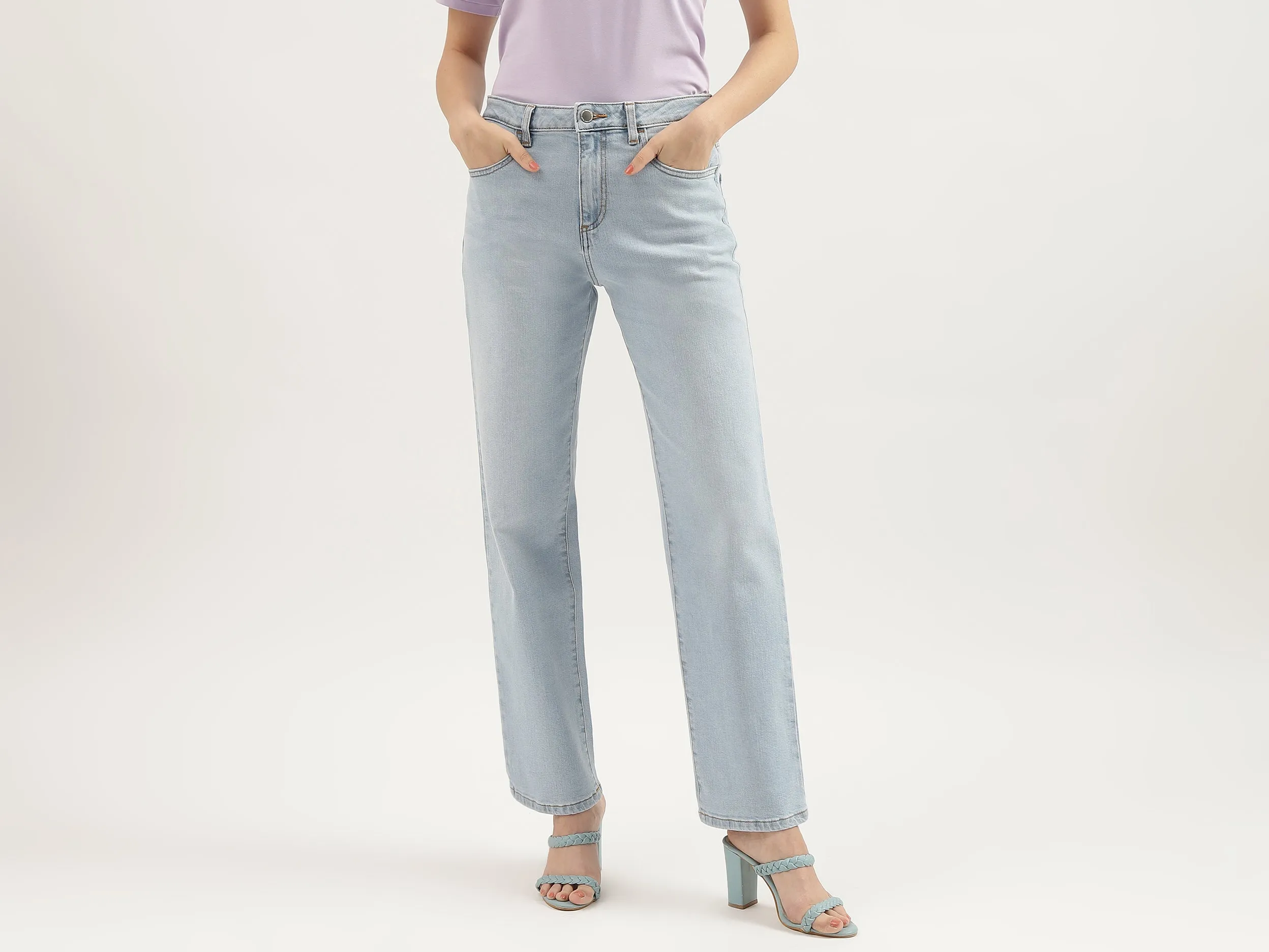 Solid Straight Fit Jeans