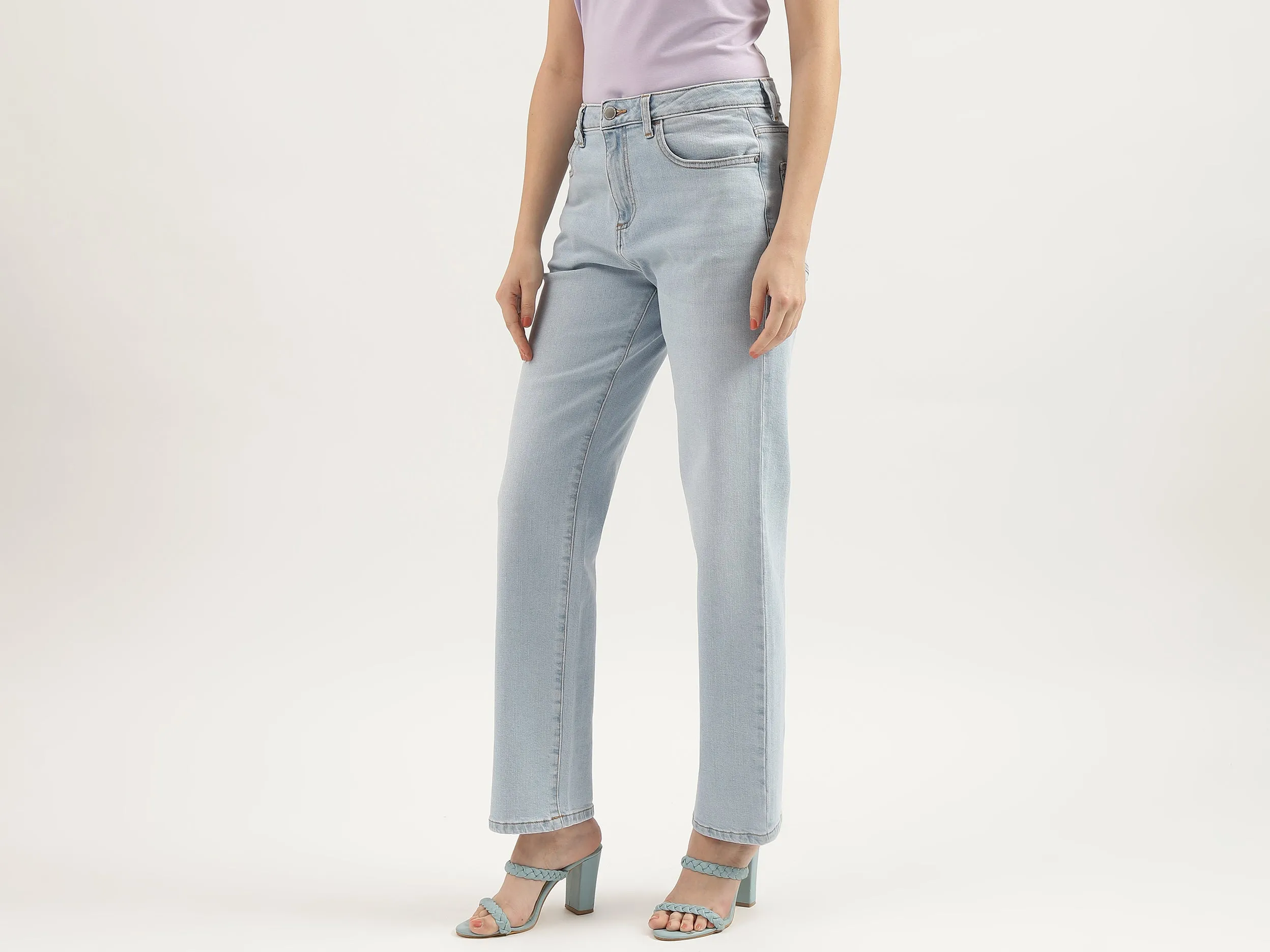 Solid Straight Fit Jeans