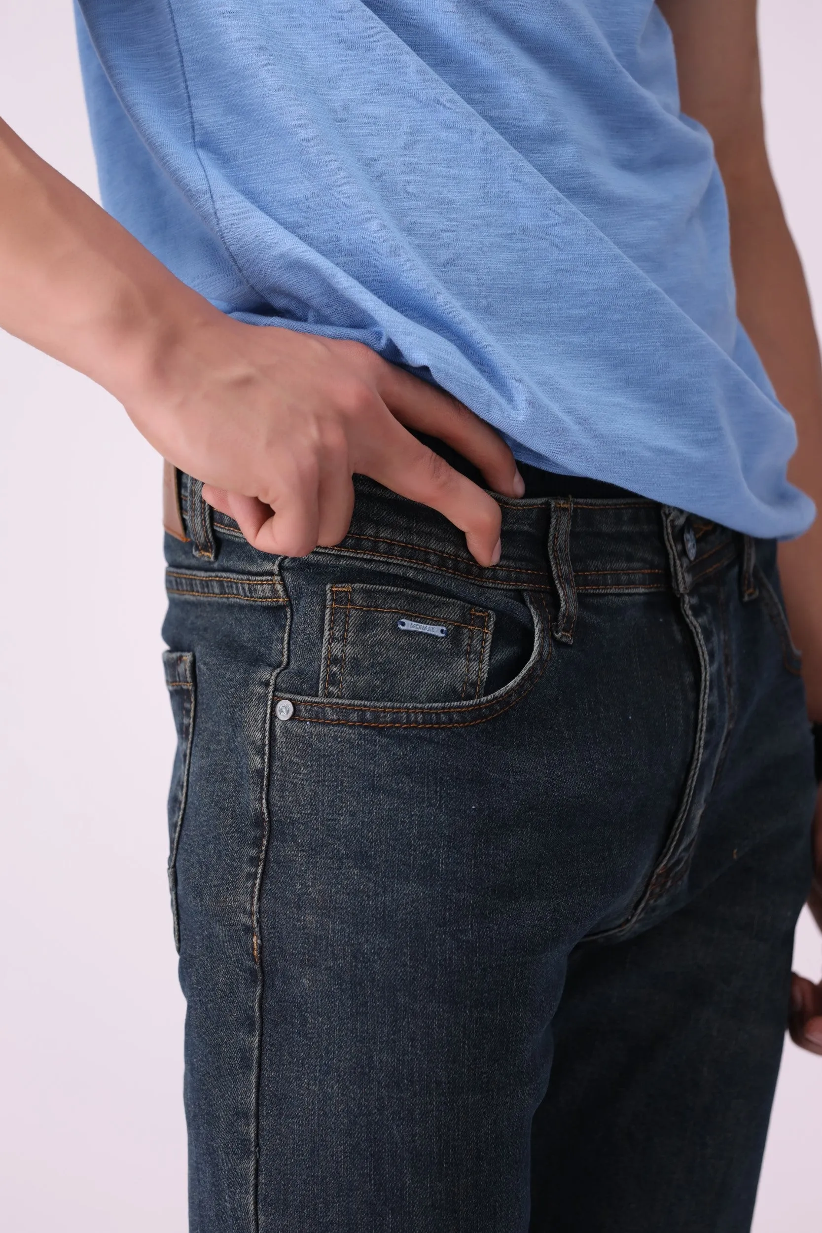 Stone Wash Stright Fit Jeans