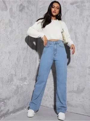 Stonewash Streamline Wide Fit Jeans