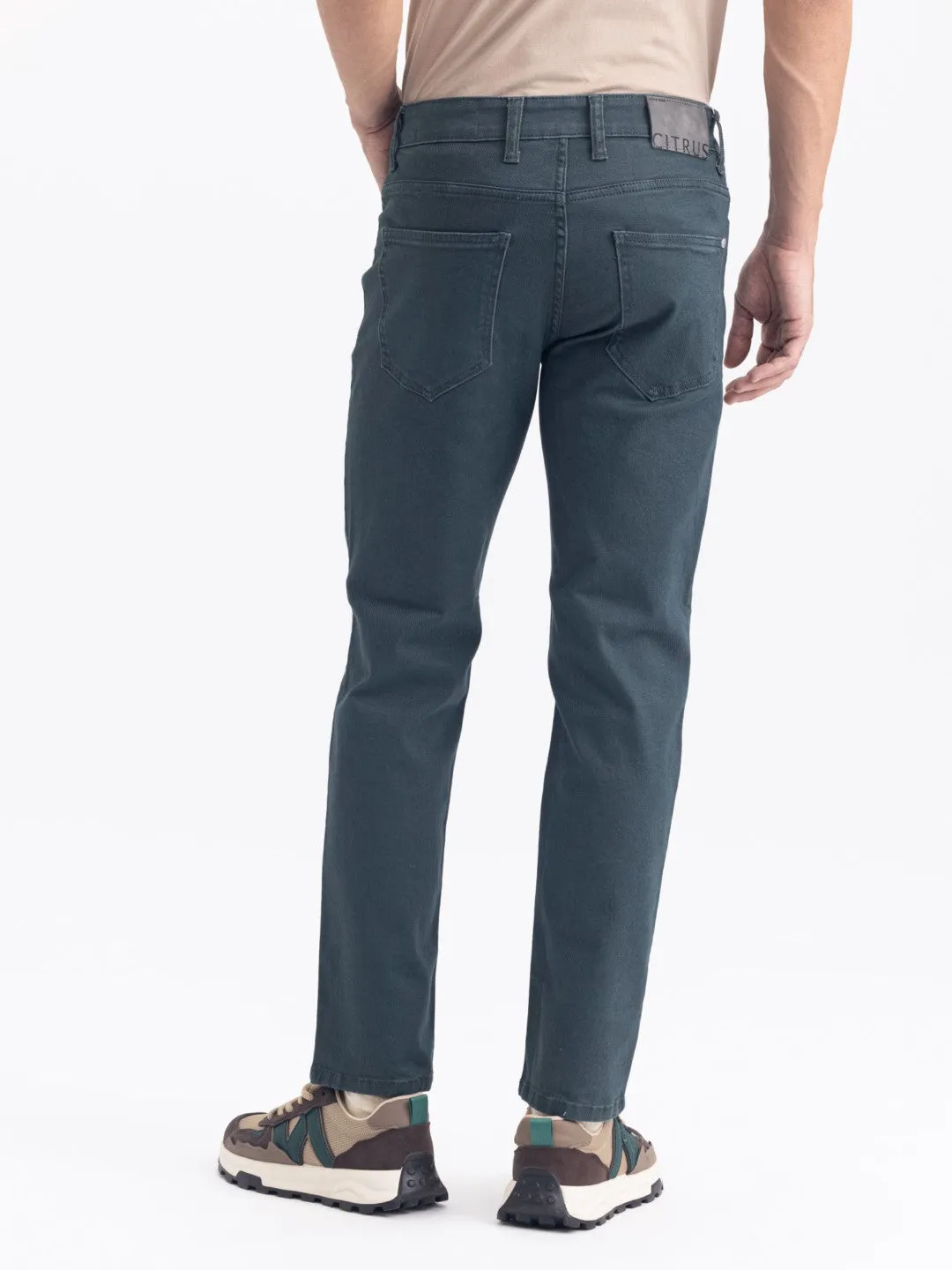 Straight Fit Green Denim Jeans