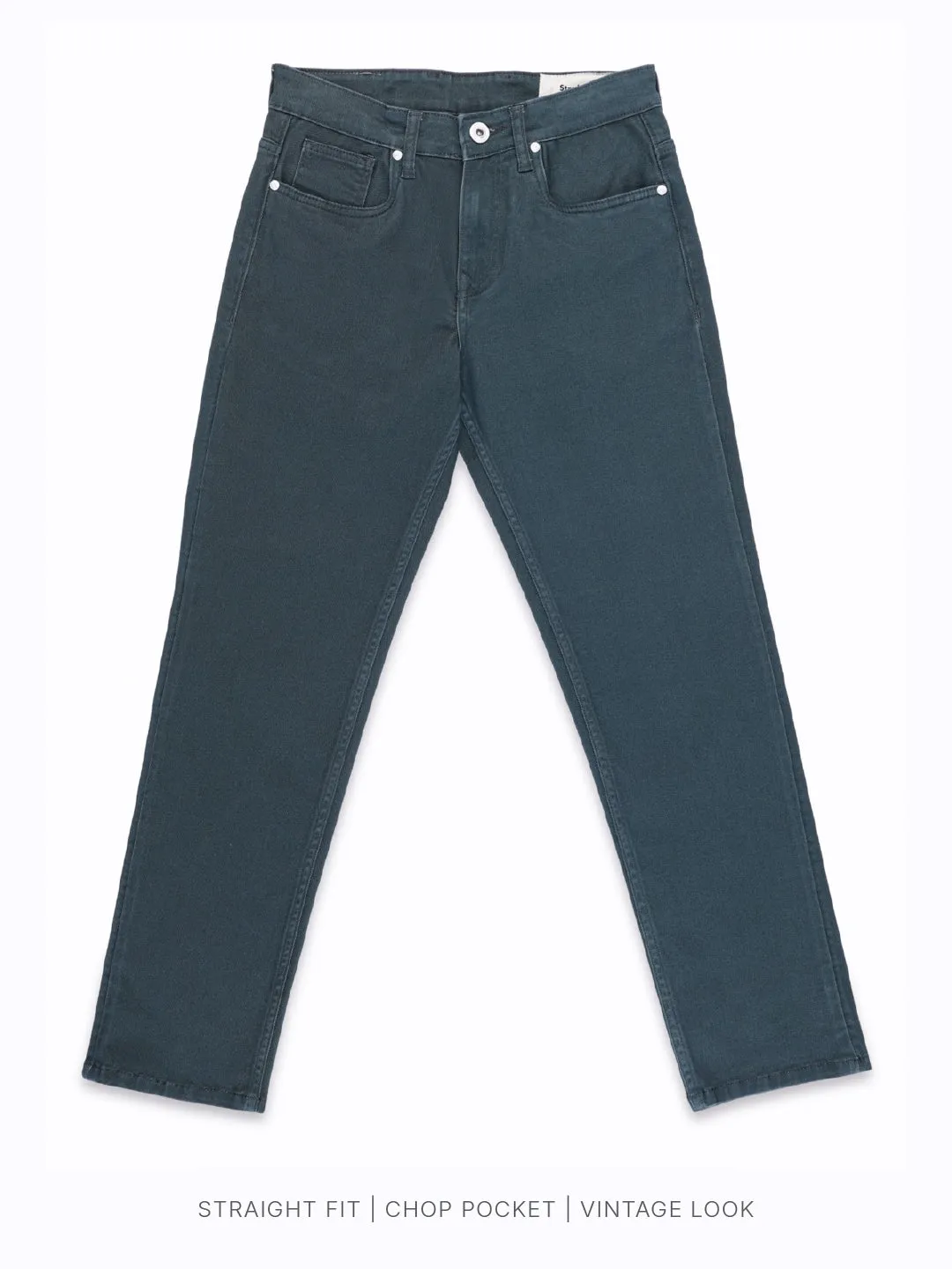 Straight Fit Green Denim Jeans