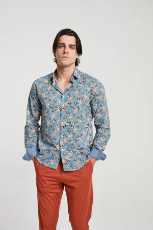 Summer Heaven Print Shirt In Teal