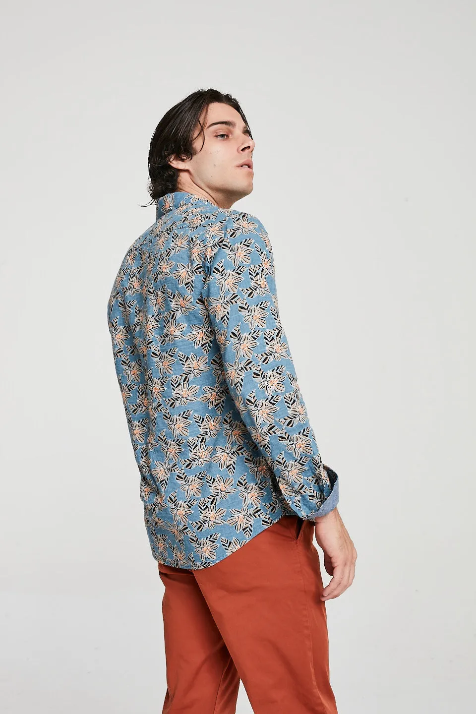 Summer Heaven Print Shirt In Teal