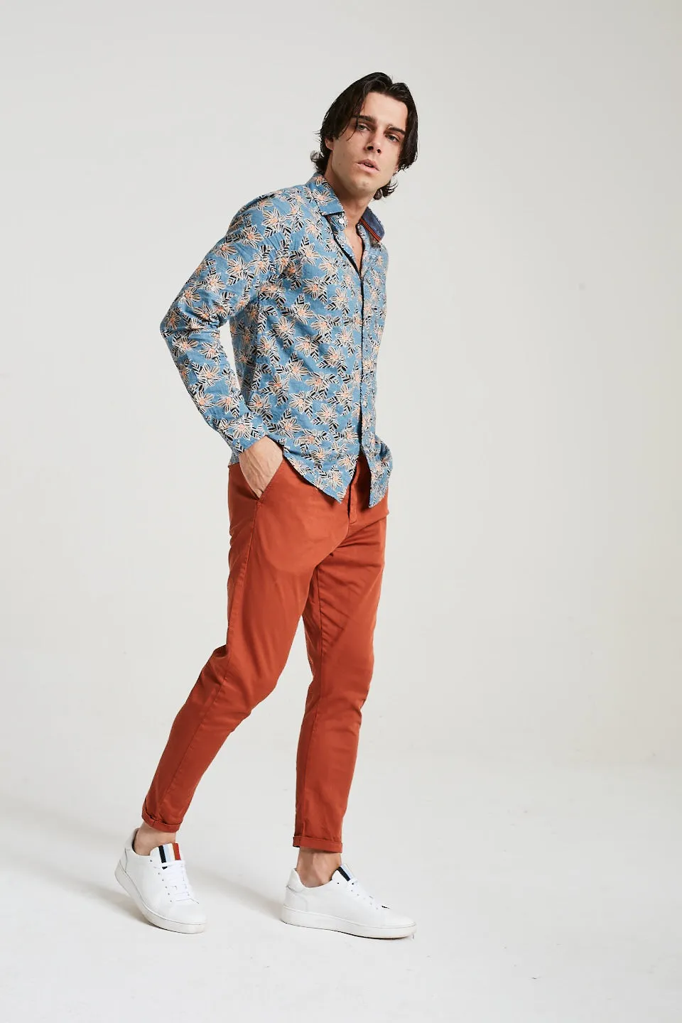 Summer Heaven Print Shirt In Teal