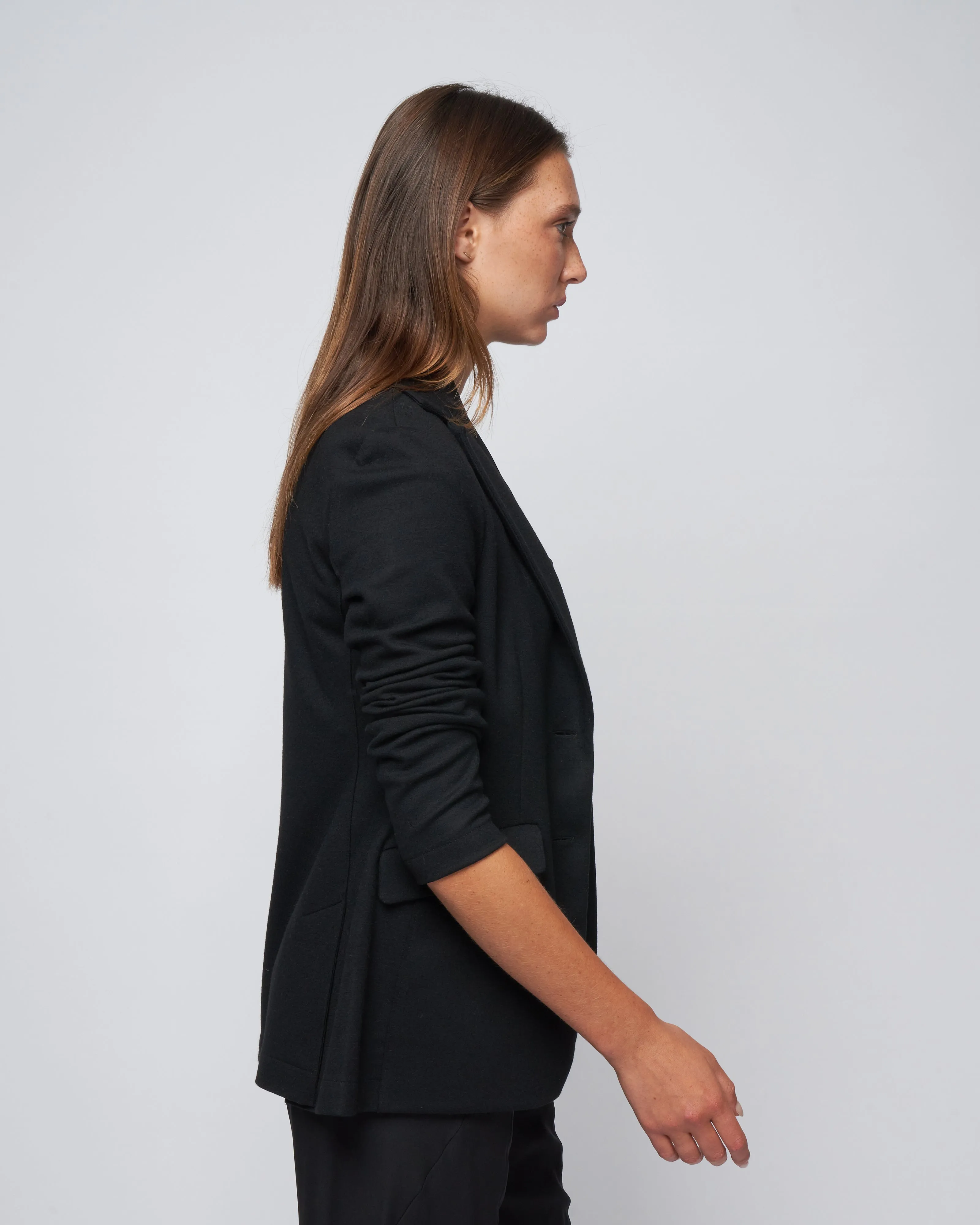 superfine merino hacking jacket - black