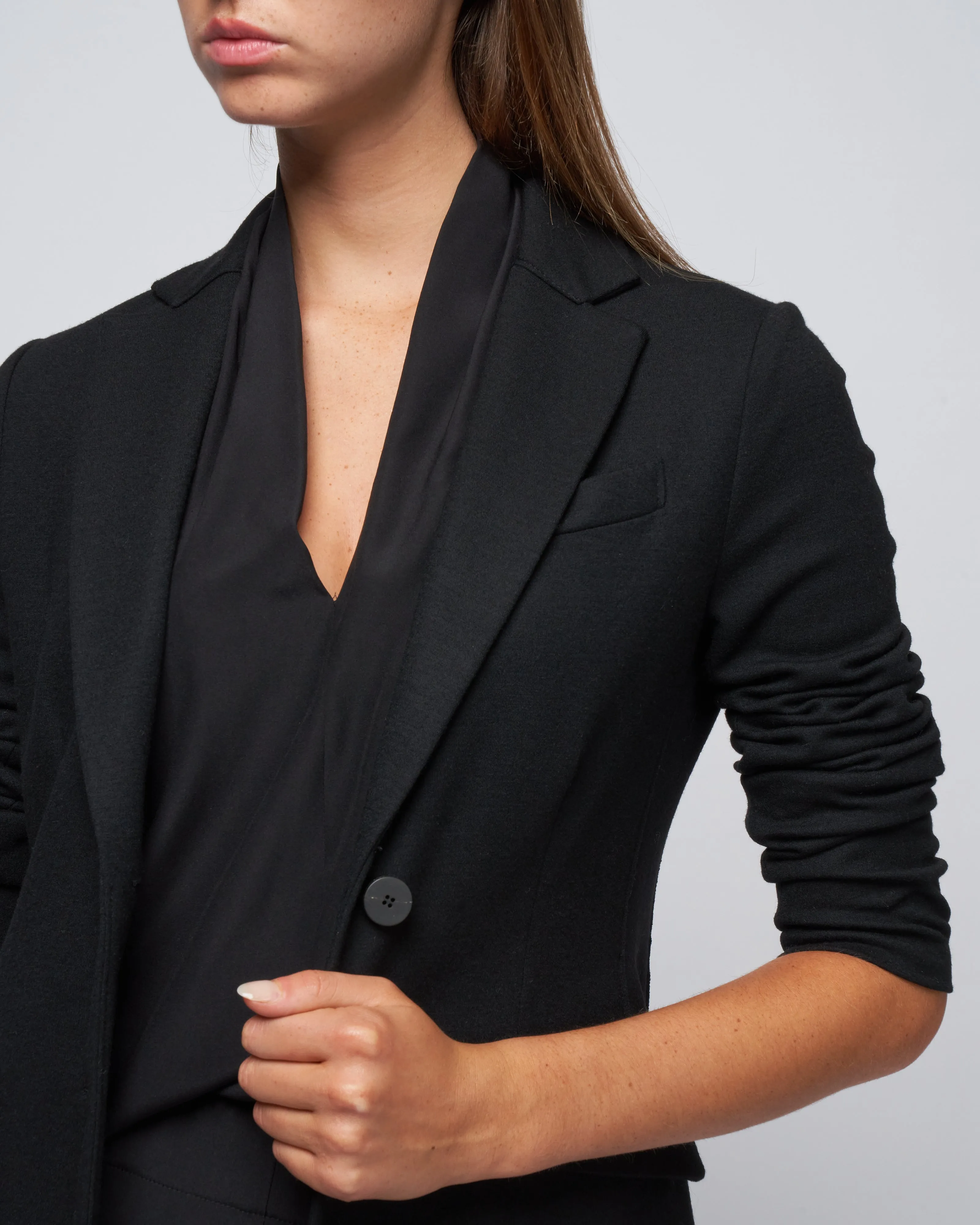superfine merino hacking jacket - black