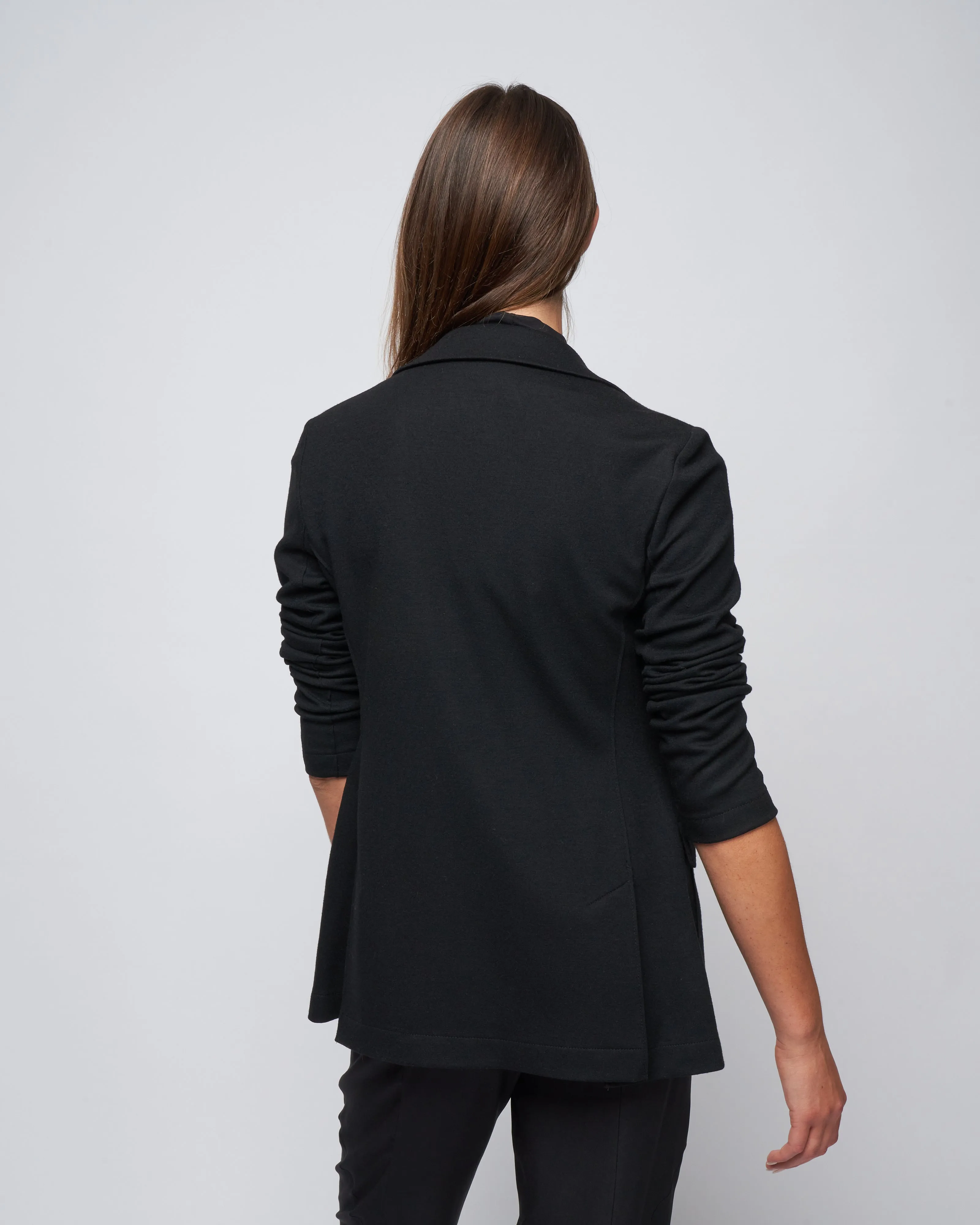 superfine merino hacking jacket - black
