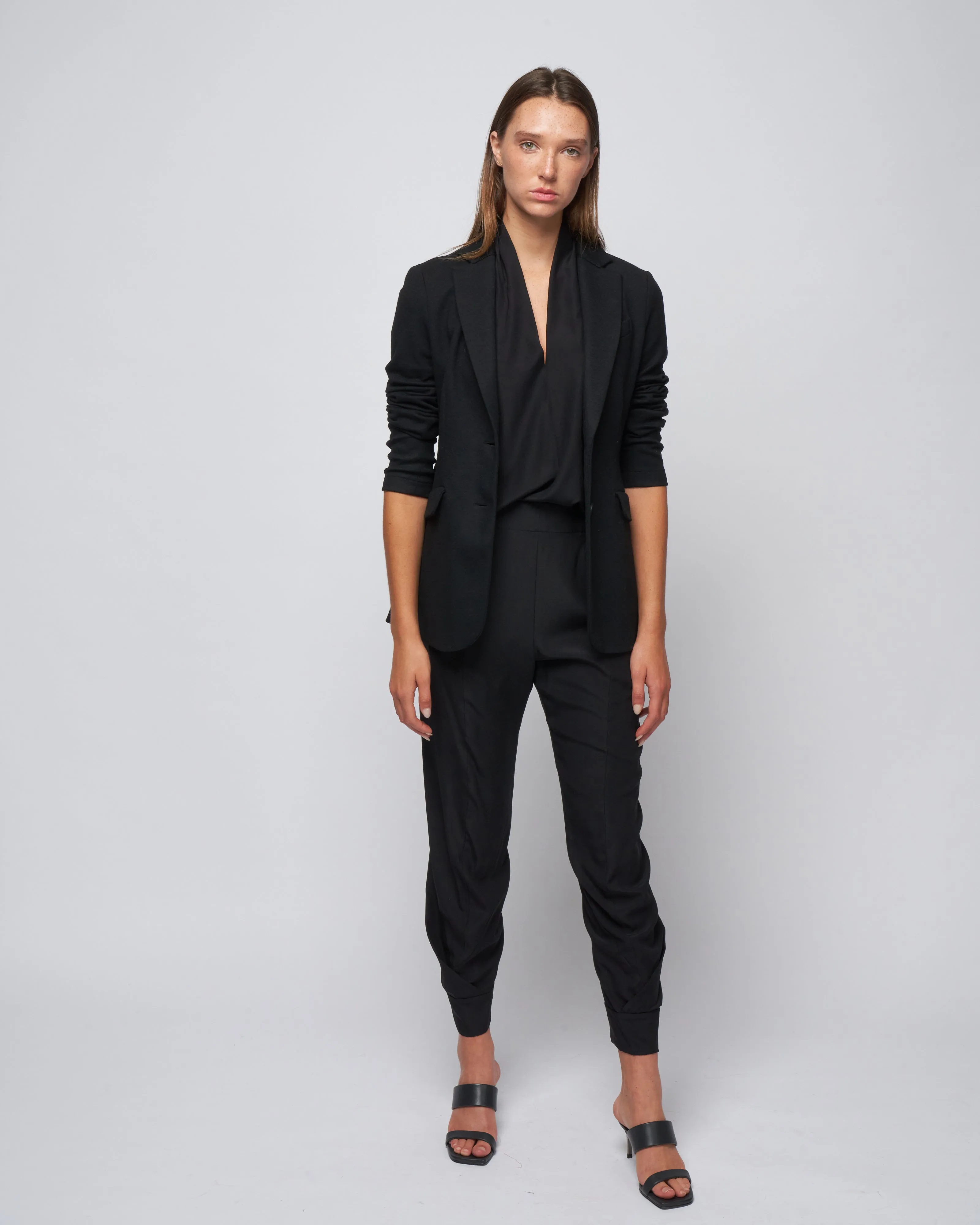 superfine merino hacking jacket - black