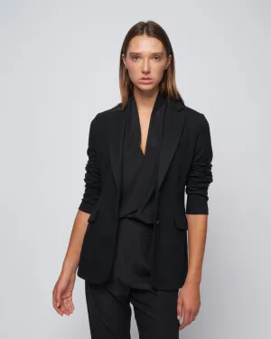 superfine merino hacking jacket - black