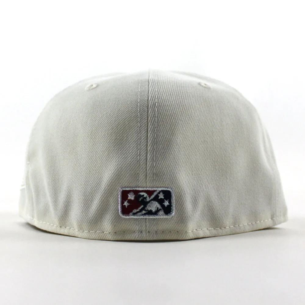 TAMPA YANKEES Florida State League Patch New Era 59Fifty Fitted Hat (Chrome White Navy  Green Under Brim)