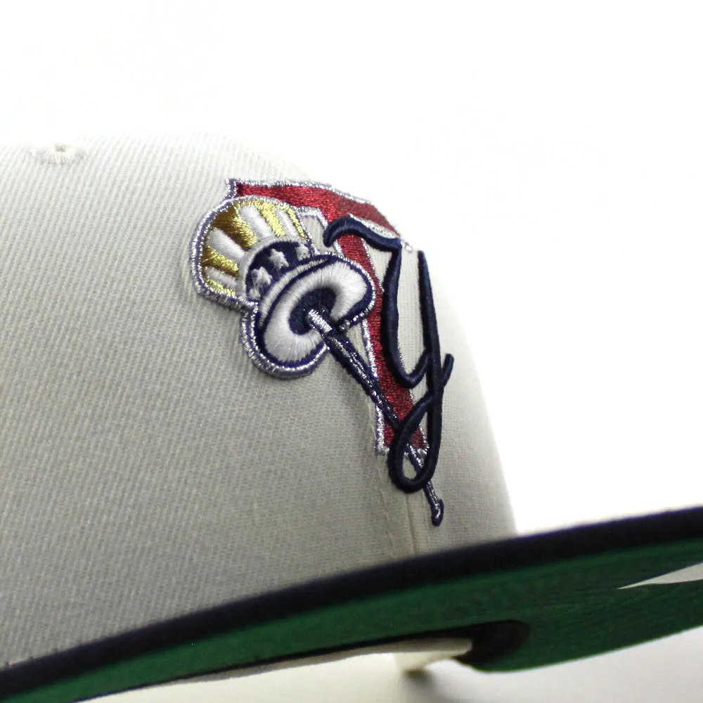 TAMPA YANKEES Florida State League Patch New Era 59Fifty Fitted Hat (Chrome White Navy  Green Under Brim)